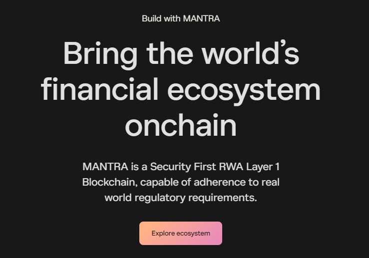 Mantra推出1.08亿美元基金，助力现实世界资产代币化与DeFi融合